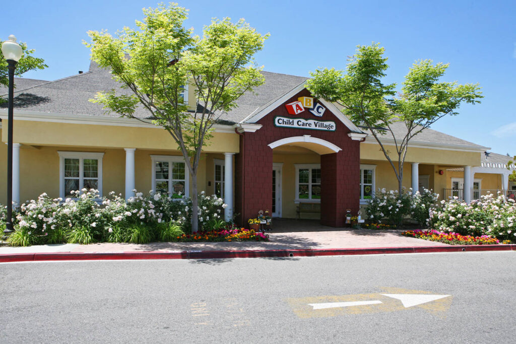 A photo of the front of abc child care village