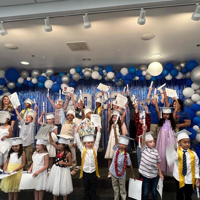 A group of graduating kindergartners